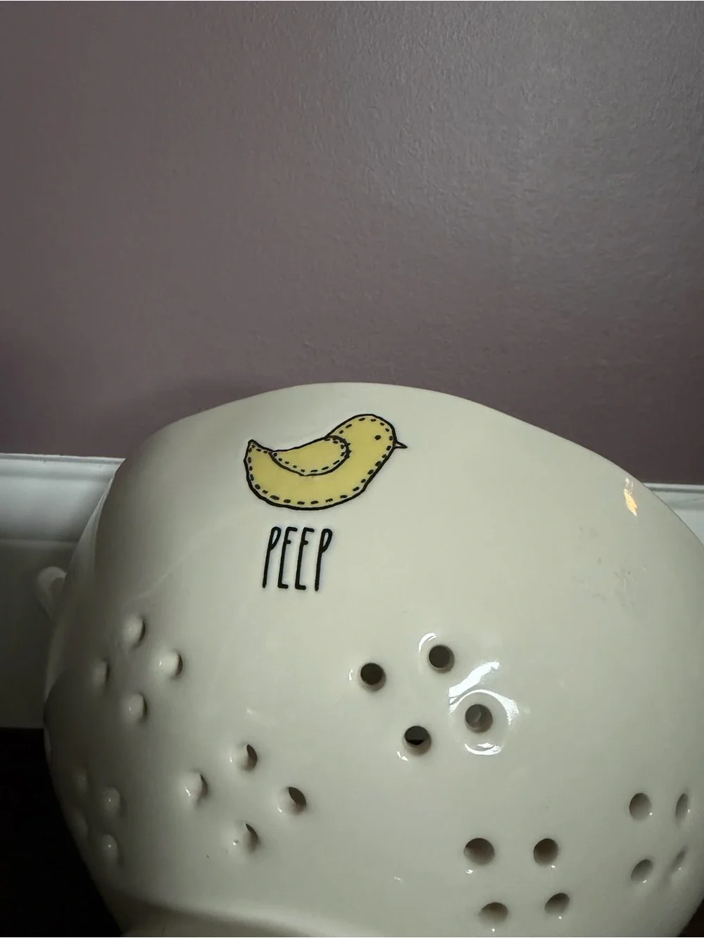 Rae Dunn Easter Ceramic Strainer Colander Kitchen Tools, Baby Chick Peep
